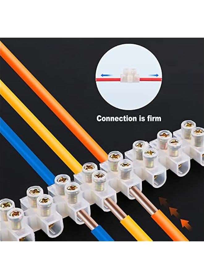 Generic - 10 Pcs 12 Position Dual Row Terminal Strip, Electrical Barrier Wire Connector Block, Screw Terminal Barrier Block,Euro-Style Terminal Block Barrier Strip, Nylon Terminal Barrier Block (20A) - Image 1