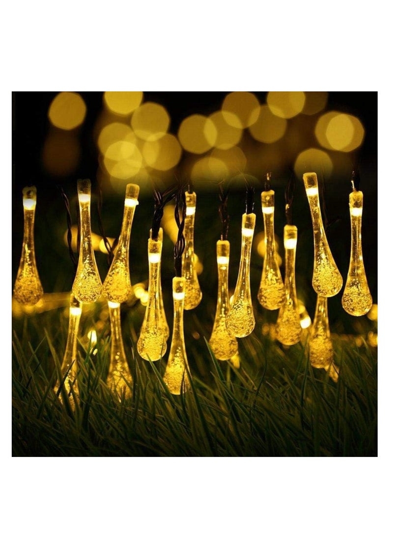Generic LED Solar Festival Lights Outdoor Garden String Light Waterproof Tear Drop Pattern for Patio Yard Camping Parties Wedding Warm White  - Image 3