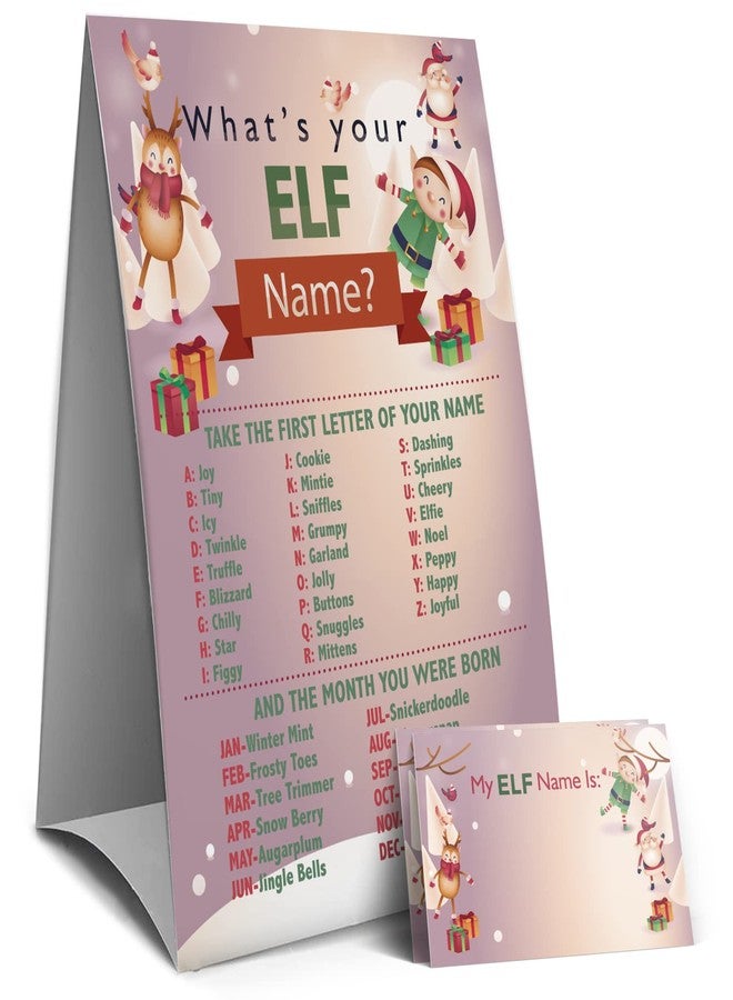 Muruseni Christmas Games Sign - What's Your Elf Name Game, Christmas games for families, Christmas Party Games, Holiday games（24C） - Image 2