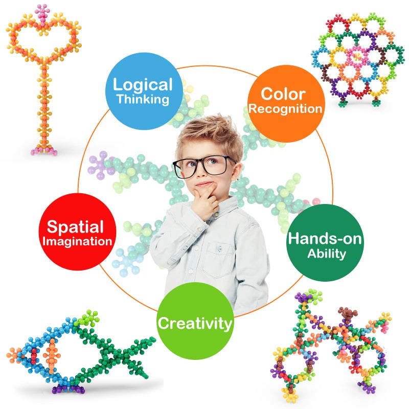 NEOACT 600 PCS Building Blocks Connect Toys,Interlocking Solid Plastic Educational Toys Sets for Preschool Kids Boys and Girls Aged 3+, Promote Fine Motor Skills and Sensory Development. - Image 4