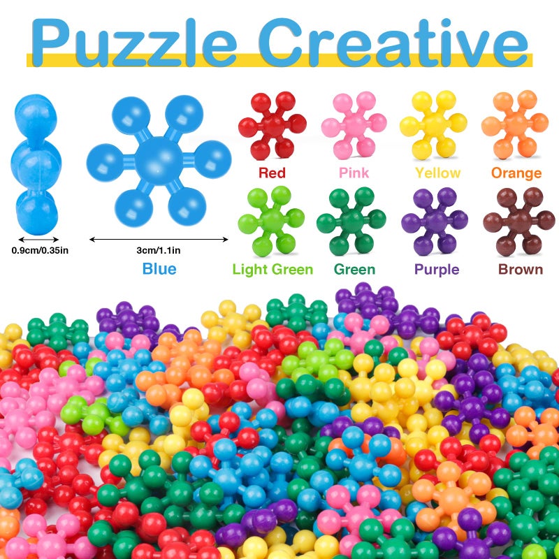NEOACT 600 PCS Building Blocks Connect Toys,Interlocking Solid Plastic Educational Toys Sets for Preschool Kids Boys and Girls Aged 3+, Promote Fine Motor Skills and Sensory Development. - Image 2