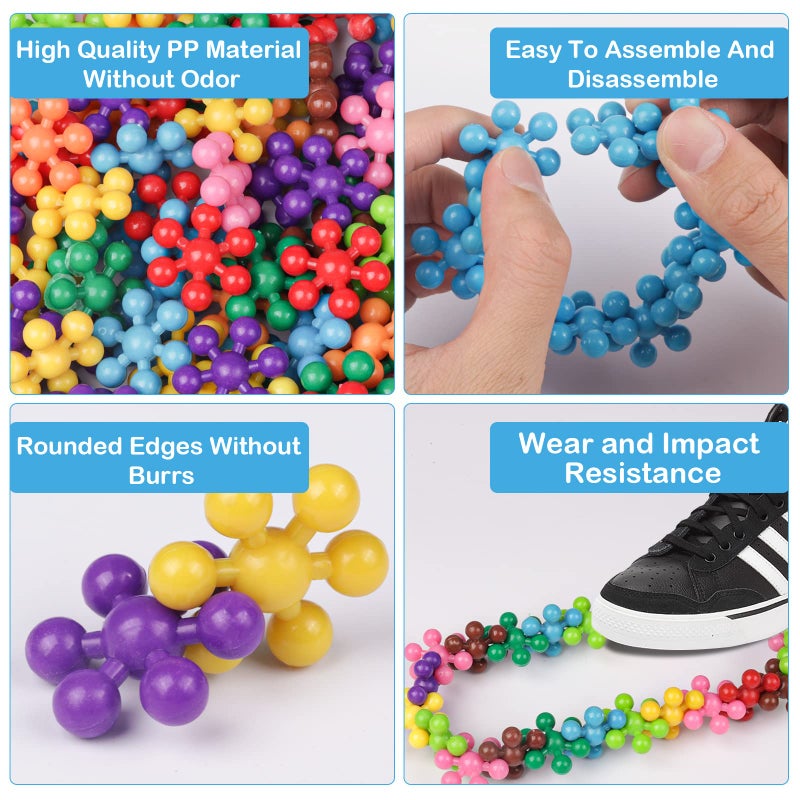 NEOACT 600 PCS Building Blocks Connect Toys,Interlocking Solid Plastic Educational Toys Sets for Preschool Kids Boys and Girls Aged 3+, Promote Fine Motor Skills and Sensory Development. - Image 5