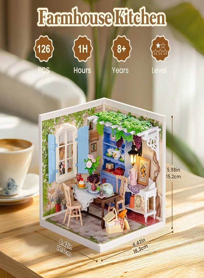 ROBOTIME Super Creator Kits, Miniature House Kit, DIY Plastic House Building Toy Set with LED, Tiny Garden Making Kit Model Craft Hobby Unique Gift (Midsummer Dream Yard) - Image 3