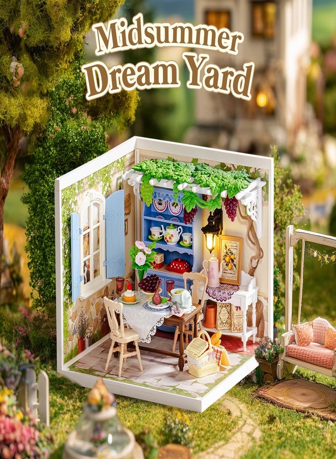 ROBOTIME Super Creator Kits, Miniature House Kit, DIY Plastic House Building Toy Set with LED, Tiny Garden Making Kit Model Craft Hobby Unique Gift (Midsummer Dream Yard) - Image 2