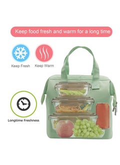 KASTWAVE Lunch Bag Bento Bag, Thickened Thermal Insulation Refrigerated Bento Tote Bag, Lunch Box Carrying Bag for Students Ladies Men Picnic Work Outdoor Light Green  - Image 2