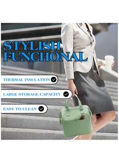 KASTWAVE Lunch Bag Bento Bag, Thickened Thermal Insulation Refrigerated Bento Tote Bag, Lunch Box Carrying Bag for Students Ladies Men Picnic Work Outdoor Light Green  - Image 5