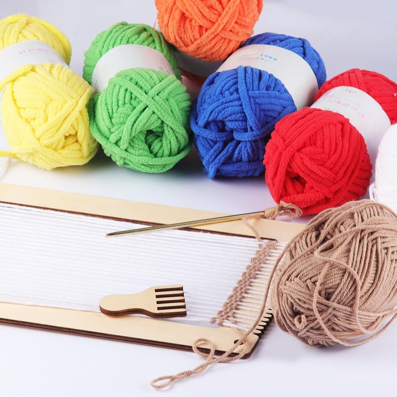 CYCHIRV Weaving Loom Kit: Wooden Tapestry Loom with Yarn, Warp Frame, and Loom Heddle Bar - Perfect for Kids and Beginners - Image 2