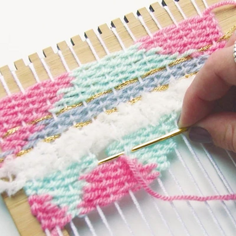 CYCHIRV Weaving Loom Kit: Wooden Tapestry Loom with Yarn, Warp Frame, and Loom Heddle Bar - Perfect for Kids and Beginners - Image 4