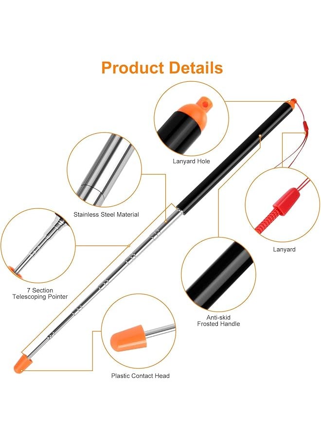 erorex - Teachers Pointer Retractable Pointer Stick Handheld Pointer Stick Teacher Pointer Stick Telescoping Teachers Pointer For Teaching Presentations Lectures And Seminars Office - Image 1