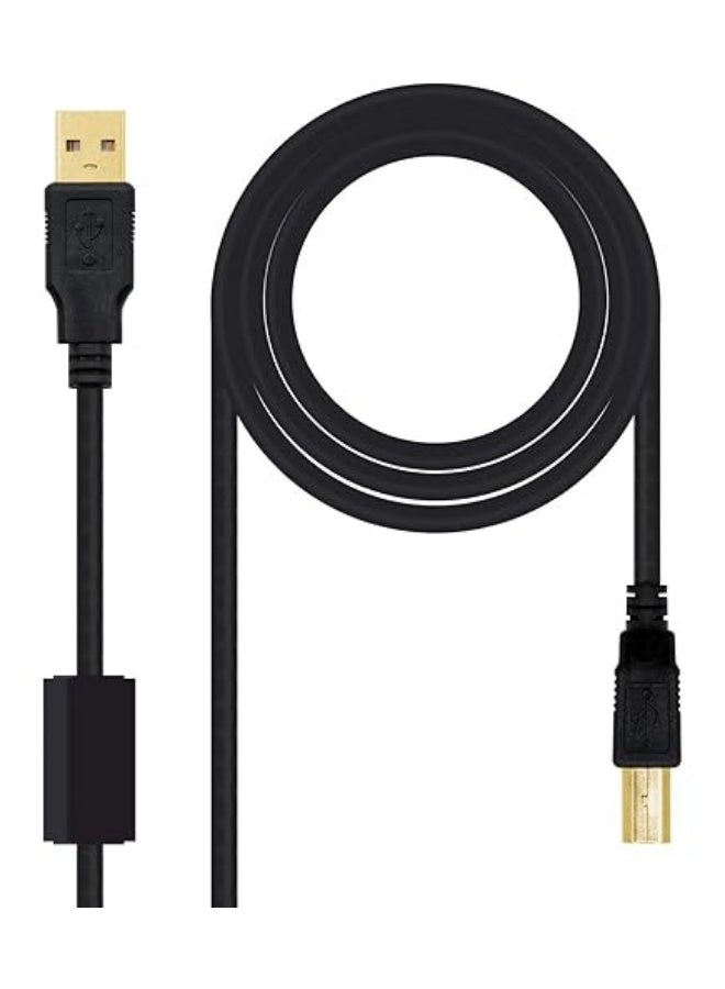 Kinable USB 2.0 24AWG High Speed ​​A to B Printer Cable Black 5m [5m] - Image 1