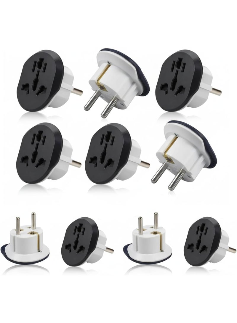 Adnext 4 Pcs UK to EU Plug Adapter – 3 Pin to 2 Pin Electric Switch – 16A 250V Universal EU Converter – UK/US/AU/CN to Europe Travel Plug Adapter – European Socket Converter - Image 1