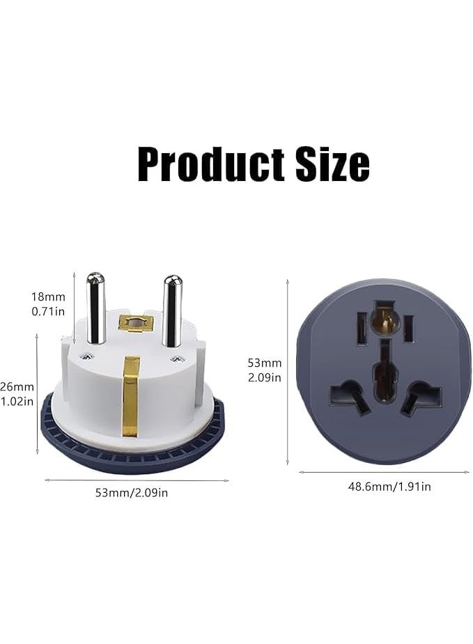 Adnext 4 Pcs UK to EU Plug Adapter – 3 Pin to 2 Pin Electric Switch – 16A 250V Universal EU Converter – UK/US/AU/CN to Europe Travel Plug Adapter – European Socket Converter - Image 3