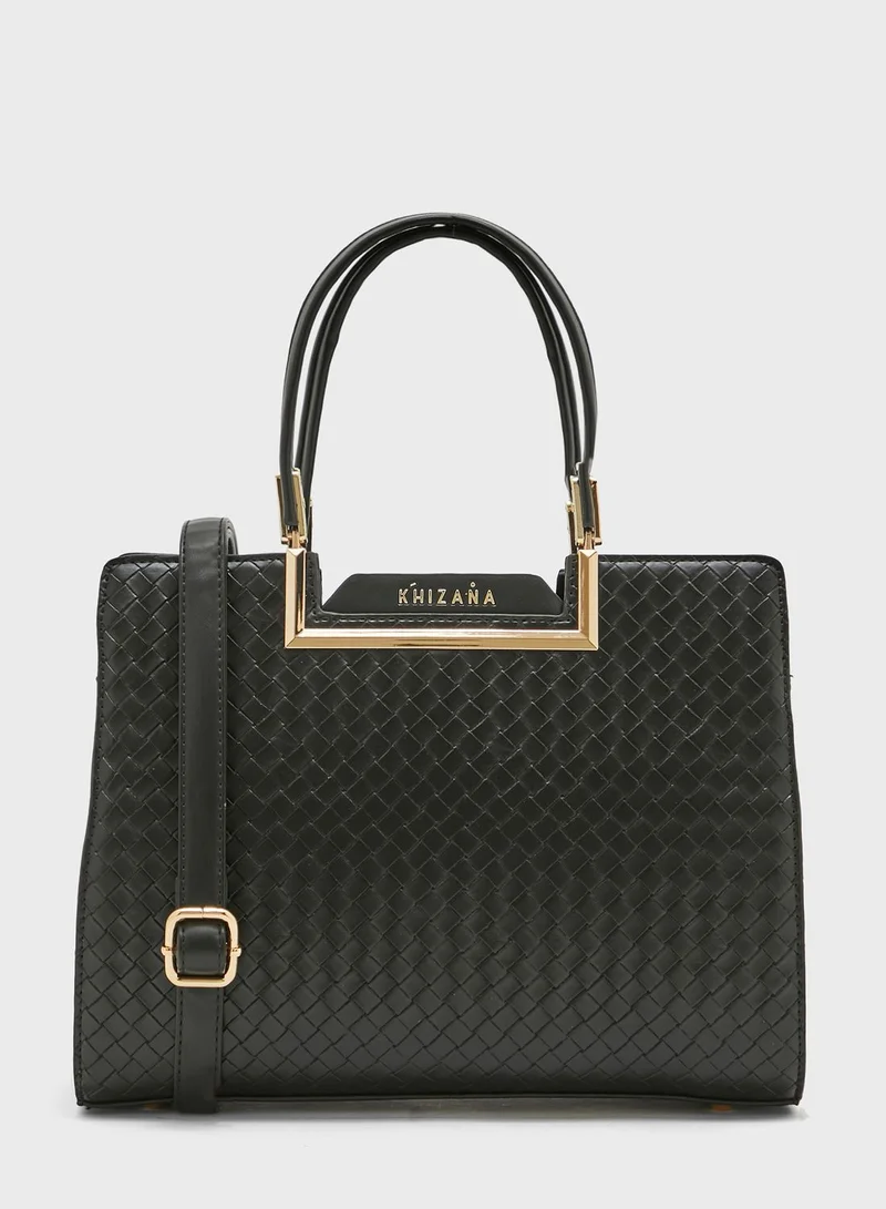 Khizana Weave Texture Structured Handbag