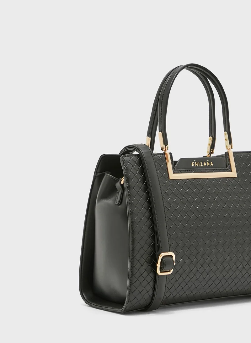 Khizana Weave Texture Structured Handbag