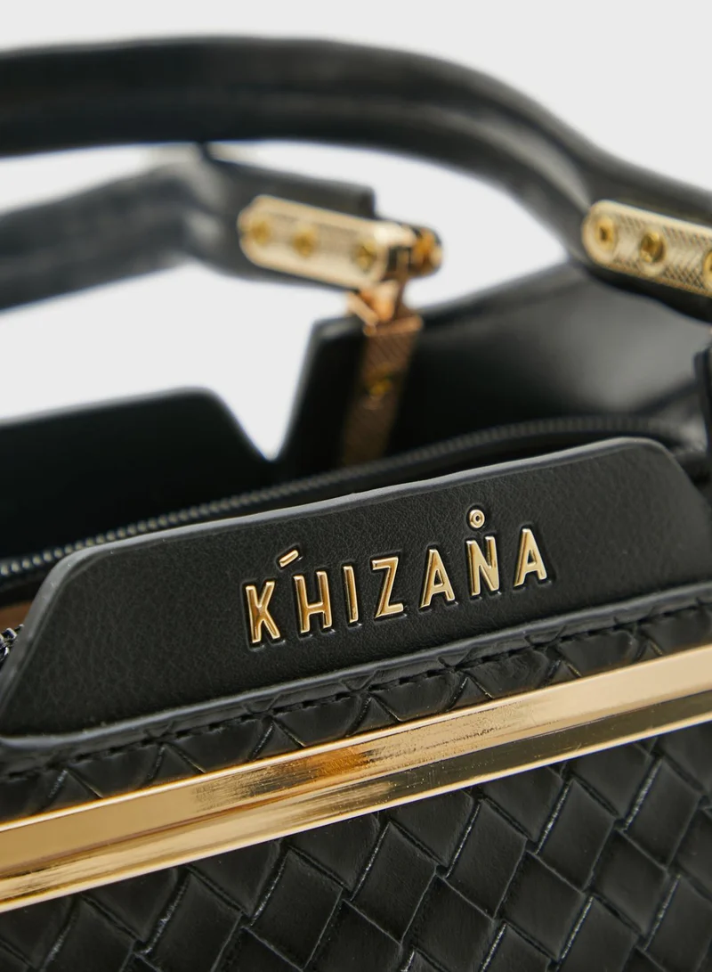 Khizana Weave Texture Structured Handbag