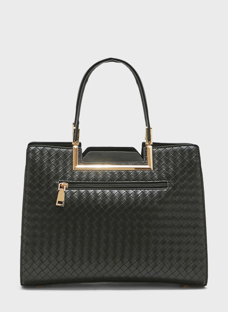 Khizana Weave Texture Structured Handbag