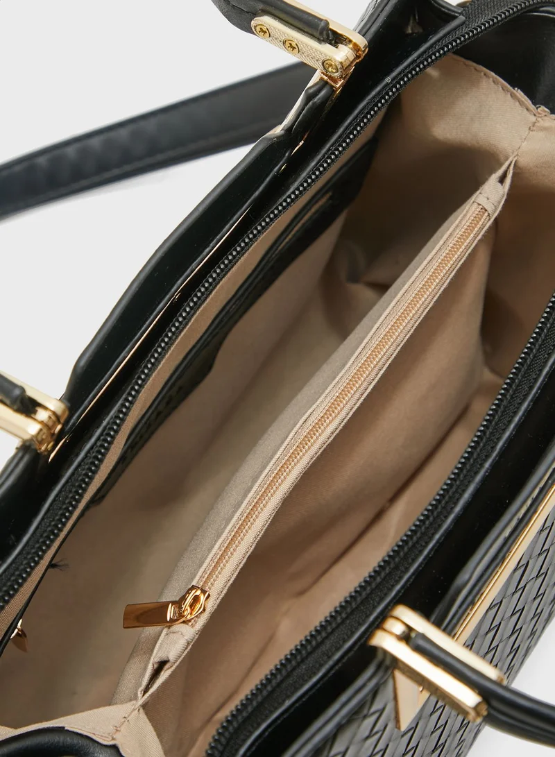 Khizana Weave Texture Structured Handbag
