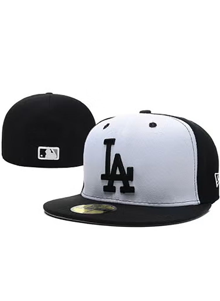 NEW ERA LA Dodgers Black & White Flat - Brim Cap, Embroidered Logo - 59.6cm 