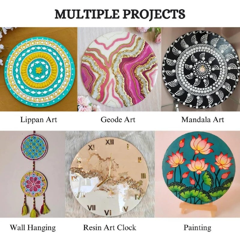 BerryBox ألواح MDF دائرية مقاس 12 × 12 بوصة للفنون والحرف، أوراق MDF دائرية خشبية لأعمال الحرف، قصاصات MDF DIY بسماكة 3 مم (4) - Image 4