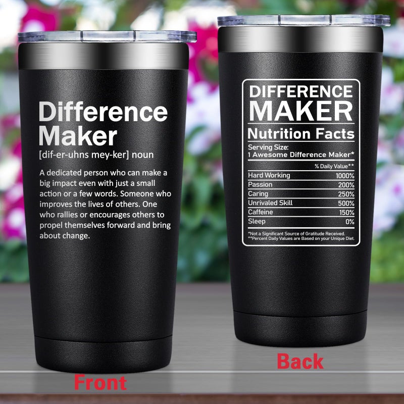 Grifarny Difference Maker Definition Tumbler Mug 20 oz - Christmas Thank You Gifts for Men, Women - Appreciation, Inspirational Gifts for Boss, Employee, Teachers, Assistant Principal, Coworkers - Image 4