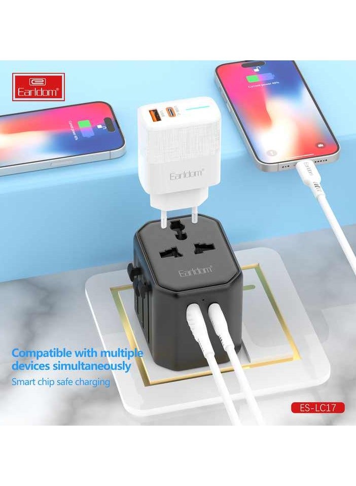 أيرلدوم محول السفر الدولي USB من Earldom مع محول من النوع C إلى USB 3.0/محول السفر العالمي - Image 2