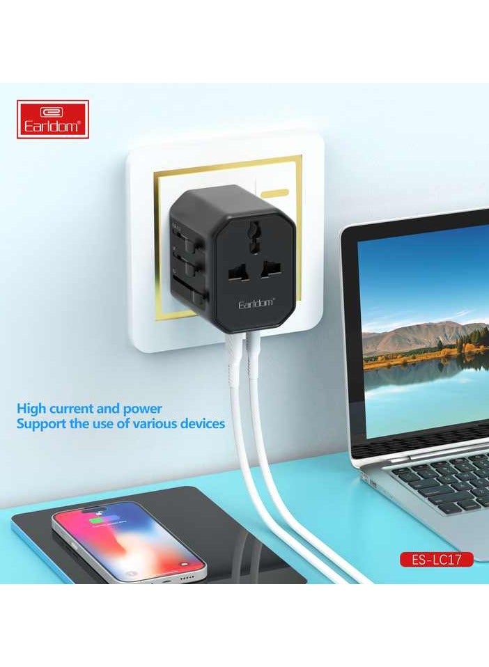 أيرلدوم محول السفر الدولي USB من Earldom مع محول من النوع C إلى USB 3.0/محول السفر العالمي - Image 4