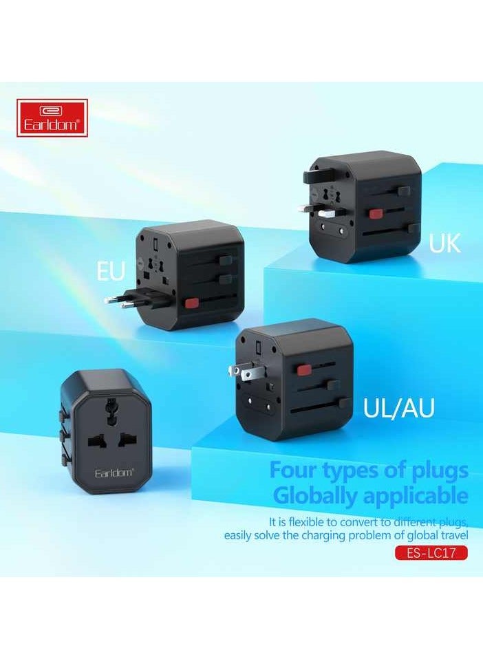 أيرلدوم محول السفر الدولي USB من Earldom مع محول من النوع C إلى USB 3.0/محول السفر العالمي - Image 5