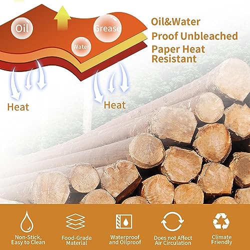 Purebake Air Fryer Disposable Paper Liners | 100 Pcs Rectangle Parchment Sheets | Food-Grade, Non-Stick, Oilproof, Waterproof | Perfect for Dual Basket Air Fryers | Heat-Resistant up to 450°F - Image 5