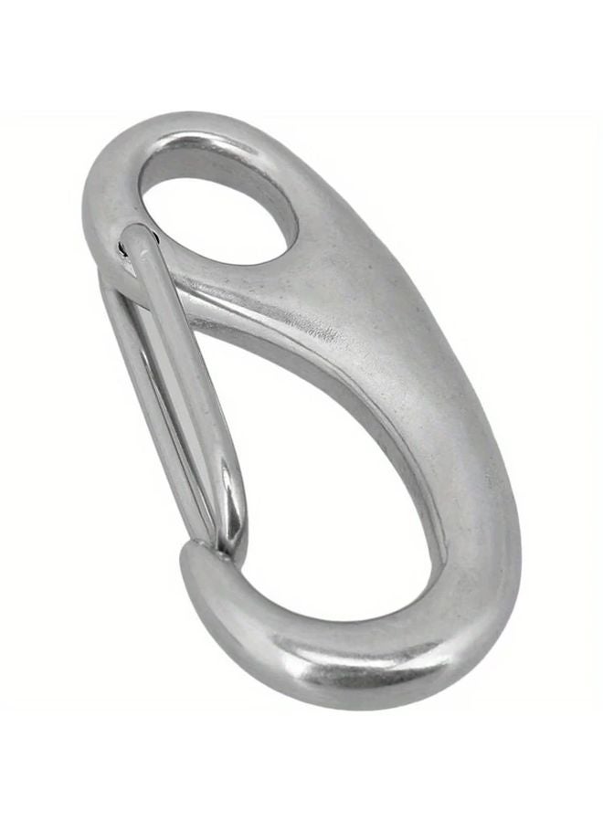 6pcs 50mm Stainless Steel Spring Snap Hook Egg Shape Carabiner Clip for Outdoor Camping - Image 3