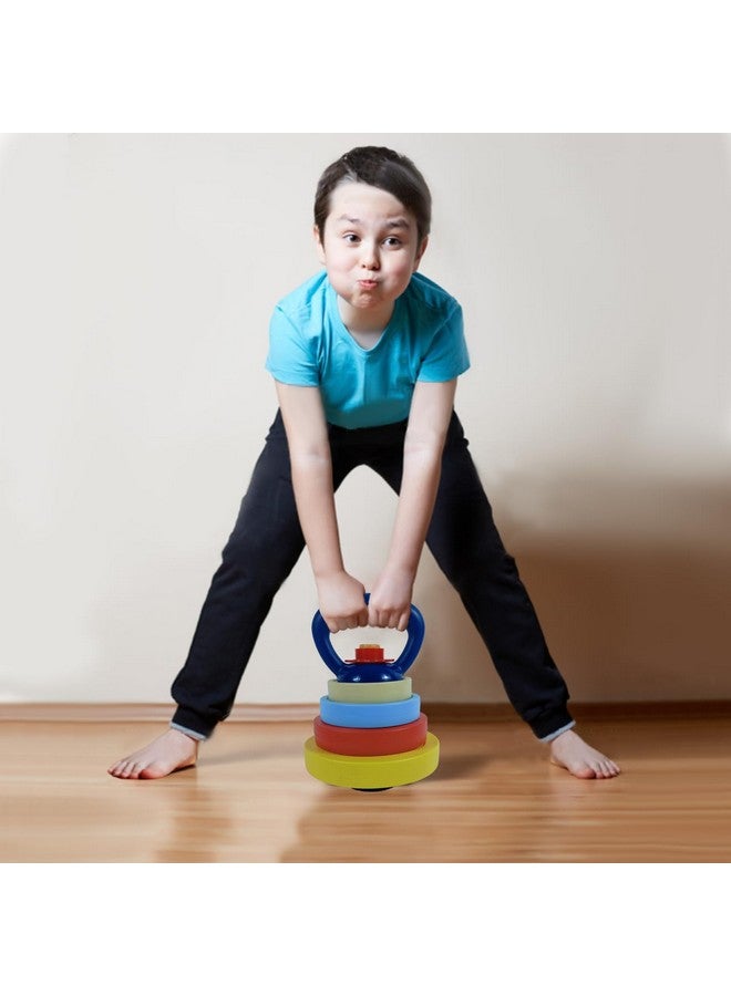 RAINBOW TOYFROG Kids Kettlebell - Fun Exercise Equipment And Stacking Toy Weights - Toddler Gym Workout Toys And Fitness Games - Cool Baby Sports Stuff For Boys And Girls - Adjustable Weight  - Image 4