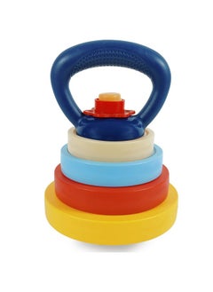 RAINBOW TOYFROG Kids Kettlebell - Fun Exercise Equipment And Stacking Toy Weights - Toddler Gym Workout Toys And Fitness Games - Cool Baby Sports Stuff For Boys And Girls - Adjustable Weight  - Image 1