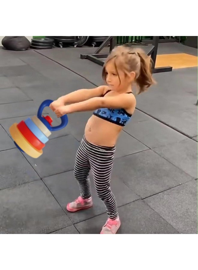 RAINBOW TOYFROG Kids Kettlebell - Fun Exercise Equipment And Stacking Toy Weights - Toddler Gym Workout Toys And Fitness Games - Cool Baby Sports Stuff For Boys And Girls - Adjustable Weight  - Image 5