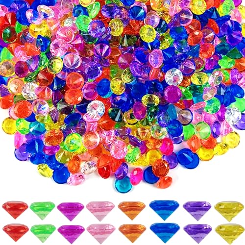 ROYHOO 140PCS Pirate Treasure Gem Toys Fake Acrylic Bling Gem Diamonds Toys Colorful Beach Gems Pirate Jewels Toys for Kids Pirate Party Favors Decoration Random Color - Image 1