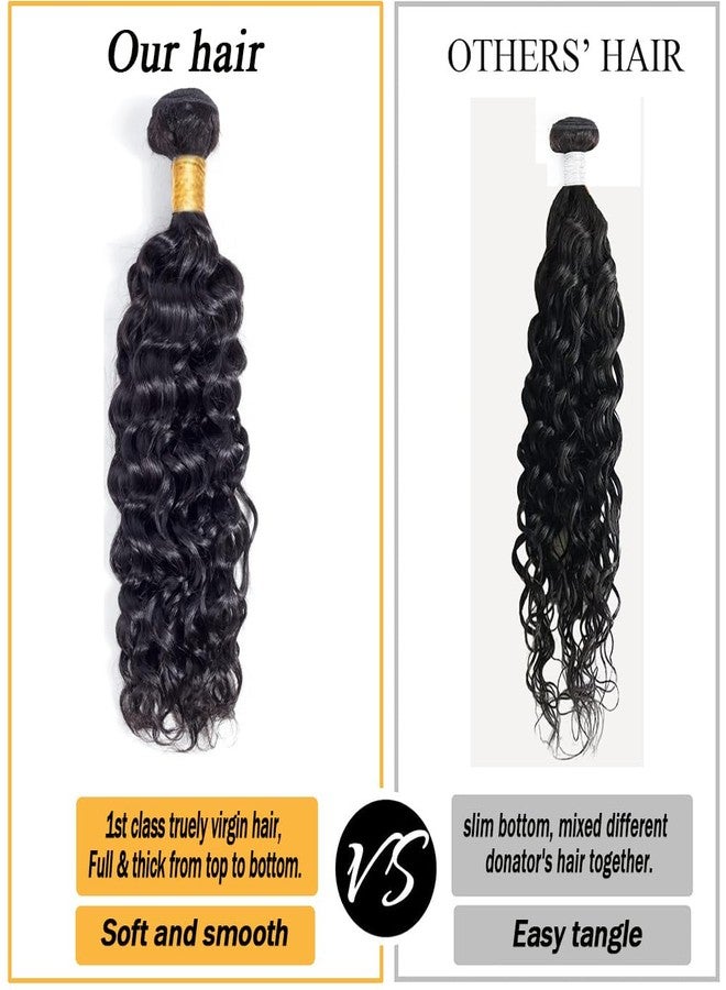 Miss Lee Water Wave Human Hair Bundles Brazilian Remy Water Wave 10A Curly Human Hair Bundles Unprocessed Human Hair Extension Double Weft Natural Color for Black Women 20inch - Image 3