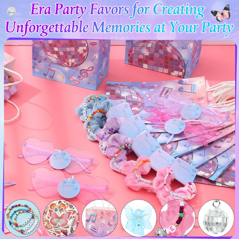 Hoteam 184 Pcs Kpop Party Popular Singer Favors Friendship Bead Bracelets Velvet Hair Scrunchies Disco Keychain Heart Sunglasses Clips Butterfly Stickers Gift Bags for Adults Women Fans Y2k Party - Image 3