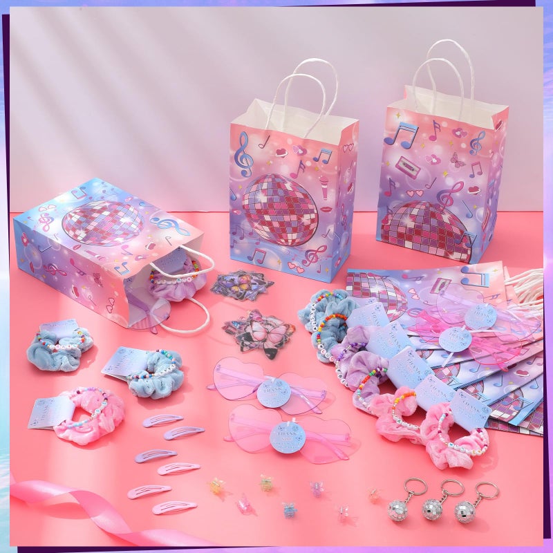 Hoteam 184 Pcs Kpop Party Popular Singer Favors Friendship Bead Bracelets Velvet Hair Scrunchies Disco Keychain Heart Sunglasses Clips Butterfly Stickers Gift Bags for Adults Women Fans Y2k Party - Image 5