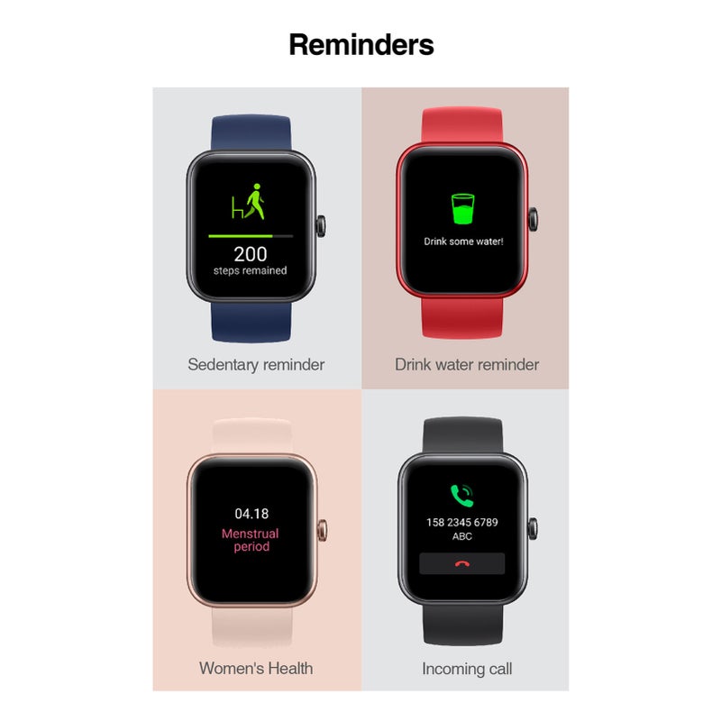 Smart Watch Red 1.69-Inch TFT-LCD Screen - 14 Sports Modes Waterproof Smart Watch for Health Monitoring, Fitness Enthusiasts, Daily Use - Image 3