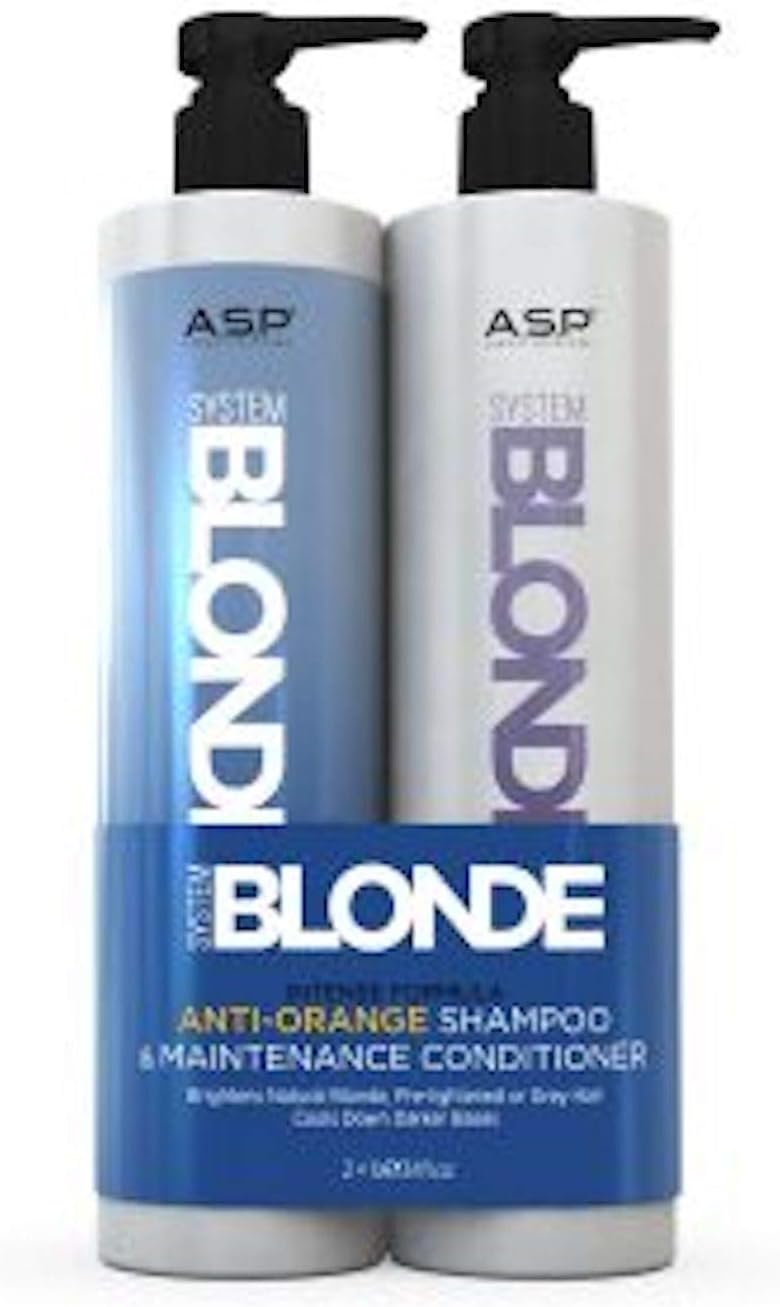 ASP Luxury Haircare System Blonde Anti Orange Shampoo and Conditioner 1 litre Set