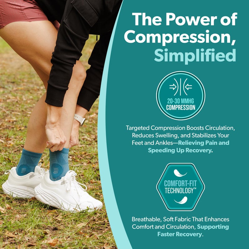 BraceAbility Neuropathy Socks (Pair) - Peripheral Neuritis Compression Diabetic Toeless Foot Sleeves for Nerve Damage Pain in Feet, Ankle Gout, Plantar Fasciitis Relief Brace for Men and Women (M - Gray) - Image 4