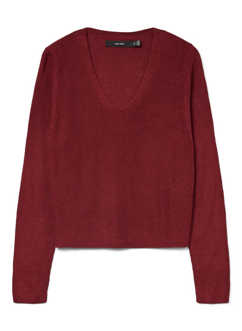 Vmnewlex Ls Short V-Neck Pullover