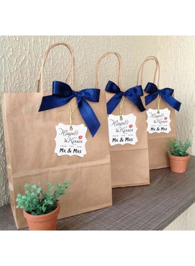 g2plus Wedding Favour Gift Tags, 100 PCS White Square Tags with 30m Natural Jute Twine Perfect for Bridal Baby Shower Anniversary- Hug & Kisses from The New Mr & Mrs - Image 5