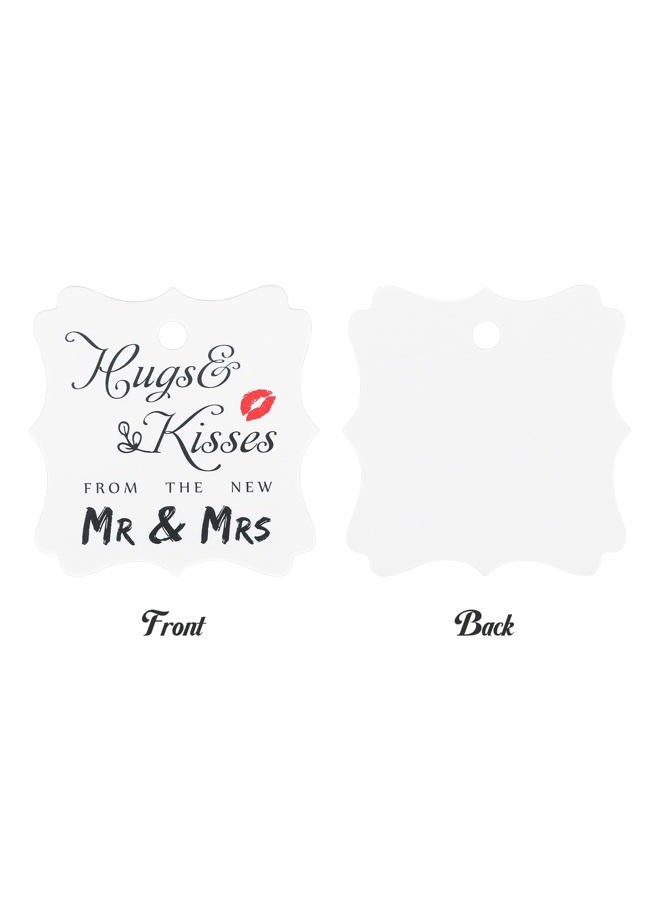 g2plus Wedding Favour Gift Tags, 100 PCS White Square Tags with 30m Natural Jute Twine Perfect for Bridal Baby Shower Anniversary- Hug & Kisses from The New Mr & Mrs - Image 4