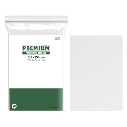 Mandu Deco Kpop Postcard Sleeves Clear Polypropylene Card Protector for Albums Postcards 4x6 inches, PVC Free and Acid Free, 50 Sleeves per Pack (109x154mm) - Image 1