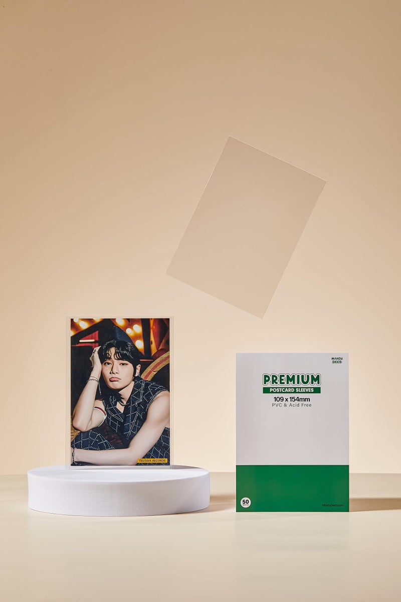 Mandu Deco Kpop Postcard Sleeves Clear Polypropylene Card Protector for Albums Postcards 4x6 inches, PVC Free and Acid Free, 50 Sleeves per Pack (109x154mm) - Image 3