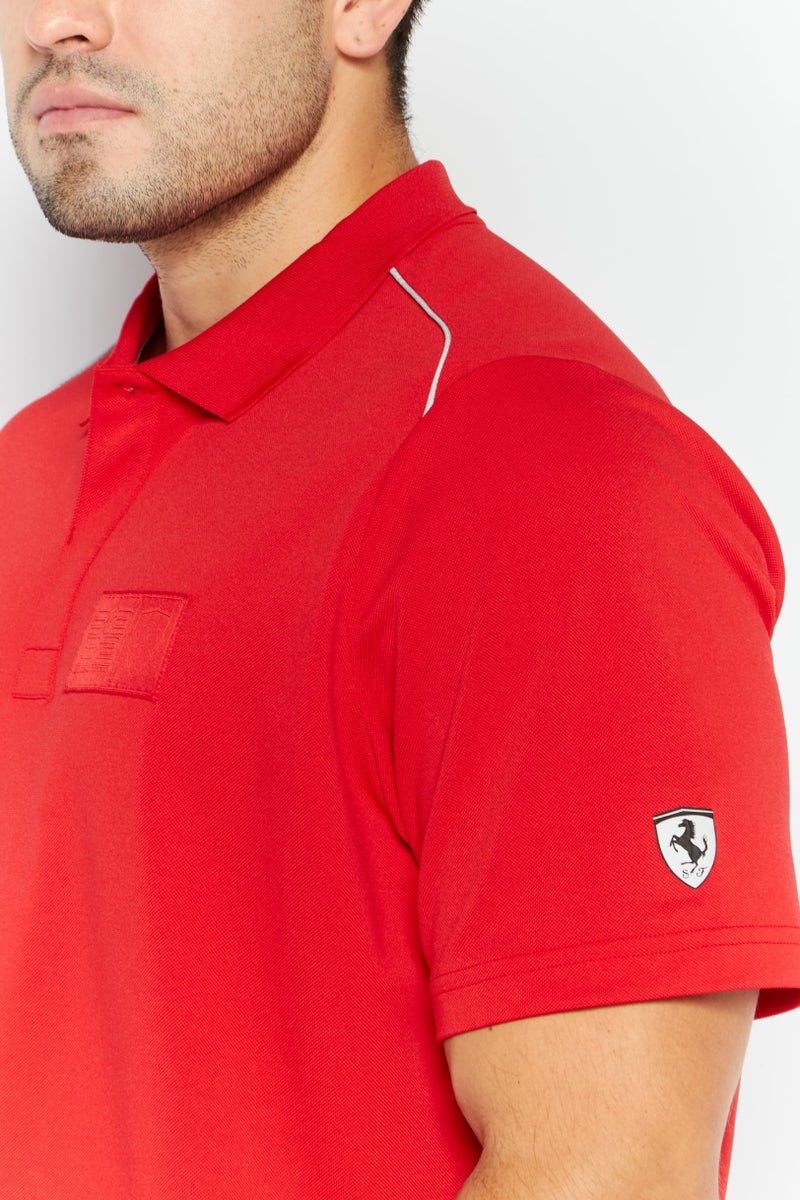 PUMA Puma x Scuderia Ferrari Men Sportswear Fit Short Sleeves Training Polo Shirt, Red  - Image 3