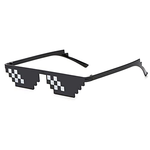 Yilistore Thug Life Sunglasses Halloween Dress Up Pixelated Mosaic GlassesParty Glasses MLG Shades Black A - Image 1