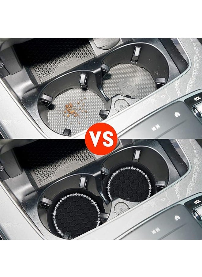 Ocean Car Cup Coaster, 2 PCS Universal Non-Slip Cup Holders Bling Crystal Rhinestone Car Interior Accessories  - Image 4