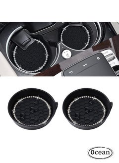 Ocean Car Cup Coaster, 2 PCS Universal Non-Slip Cup Holders Bling Crystal Rhinestone Car Interior Accessories  - Image 1