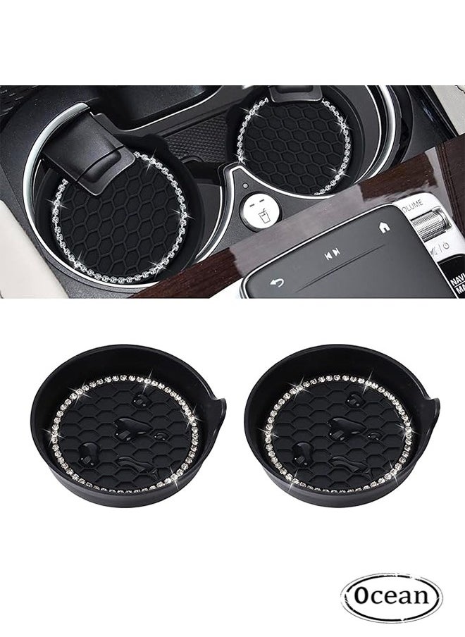 Ocean Car Cup Coaster, 2 PCS Universal Non-Slip Cup Holders Bling Crystal Rhinestone Car Interior Accessories  - Image 1