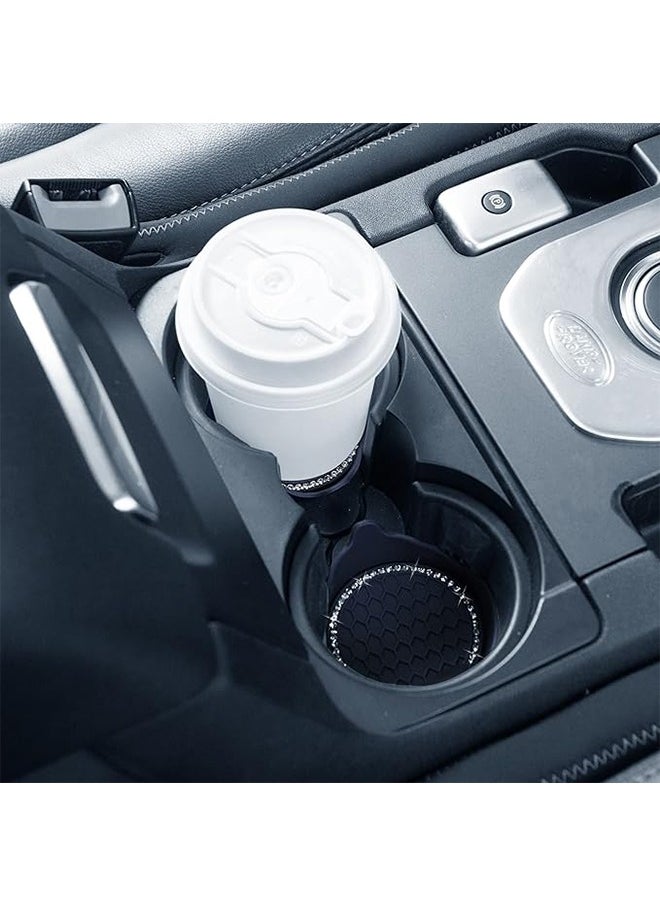 Ocean Car Cup Coaster, 2 PCS Universal Non-Slip Cup Holders Bling Crystal Rhinestone Car Interior Accessories  - Image 2